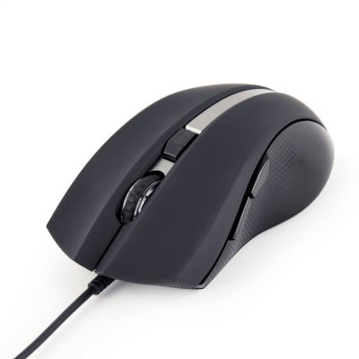 Лазерна миша, USB інтерфейс, 2400 dpi, чорний (1 з 5)