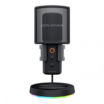 Мікрофон настільний, підставка RGB із концентратором USB 3.0, чорний (1 з 9)