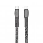 Кабель USB 2.0 Type-C/Type-C, тканевая оплетка, 1,2м, 3А, 60W, серый