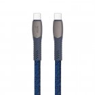 Кабель USB 2.0 Type-C/Type-C, тканинне обплетення, 1.2 м, 3А, 60 Вт, синій