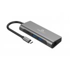 Док станція USB-C 5-в-1 (хаб/HDMI/PD/картридер/локальна мережа), сірий