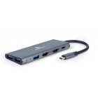 Док станція USB-C 3-в-1 (хаб/HDMI/PD), сірий