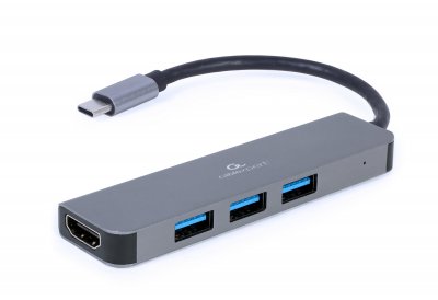 Адаптер USB-C 2-в-1 (хаб/HDMI), сірий (1 з 3)
