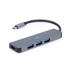 Адаптер USB-C 2-в-1 (хаб/HDMI), сірий