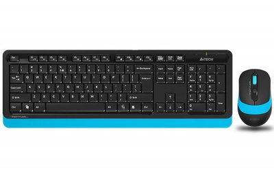 Комплект бездротовий Fstyler клавіатура+миша, чорно-синій, USB (1 з 4)