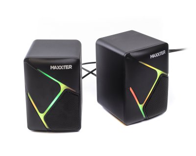 Колонки акустичні, пластиковий корпус, 6 Вт, USB живлення, RGB підсвічування, чорний (1 з 5)