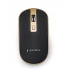 Бездротова оптична миша, USB, 1600 dpi, чорна с золотом