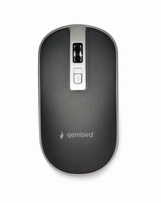 Бездротова оптична миша, USB, 1600 dpi, чорна з сірим (1 з 4)