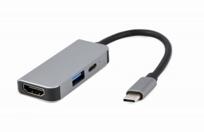 Док станція USB-C 3-в-1 (USB/HDMI/PD), сірий (1 з 2)