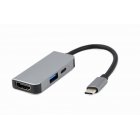 Док станція USB-C 3-в-1 (USB/HDMI/PD), сірий