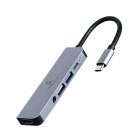 Док станція USB-C 5-в-1 (хаб/HDMI/PD/Аудио 3,5), сірий