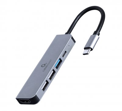 Док станція USB-C 5-в-1 (хаб/HDMI/PD), сірий (1 з 2)