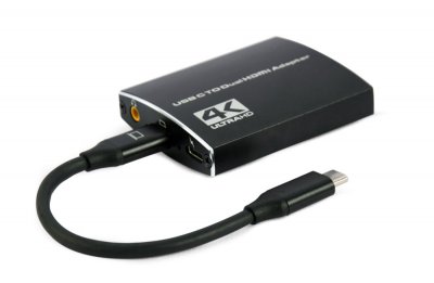 Адаптер-перехідник USB-C на 2 HDMI (2 незалежних екрани)/ PD / Аудио 3,5 (1 з 2)
