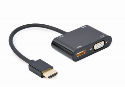 Адаптер-перехідник HDMI на HDMI/VGA+Аудио 3,5 (1 з 5)