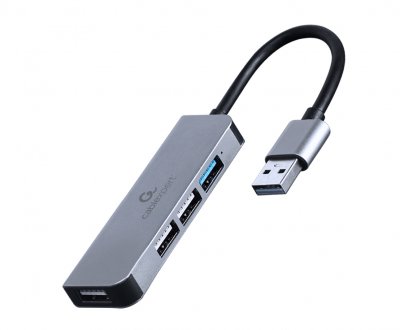 USB-A на 1 х USB 3.1 Gen1 (5 Gbps), 3 х USB 2.0, метал, сірий (1 з 2)
