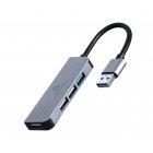 USB-A на 1 х USB 3.1 Gen1 (5 Gbps), 3 х USB 2.0, метал, сірий