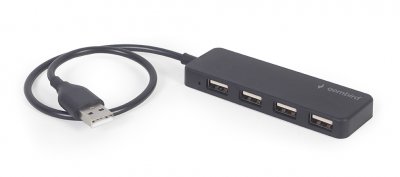 Хаб на 4 порти USB 2.0, пластик, чорний (1 з 3)