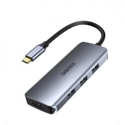 Док станція USB-C 7-в-1 (HDMI/PD/картридер/USB-A / USB-C), алюміній (1 з 8)