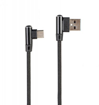Кабель кутовий USB 2.0 A-тато/C-тато, 1 м, преміум, 2.1 А (1 з 3)