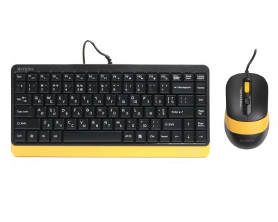 Комплект дротовий Fstyler клавіатура+миша, чорно-жовтий, USB (1 з 4)