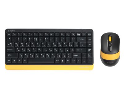 Комплект бездротовий Fstyler клавіатура+миша, чорно-жовтий, USB (1 з 4)