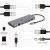 Док станція USB-C 5-в-1 (хаб/HDMI/PD / Кард рідер / LAN), сірий (4 из 5)