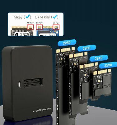 Док-станція для жорстких дисків USB Type-C M.2 SATA & NVME SSD (1 з 7)
