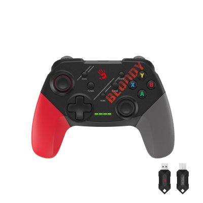 Бездротовий ігровий геймпад, 2.4G/USB, білий+червоний+сірий (1 з 9)