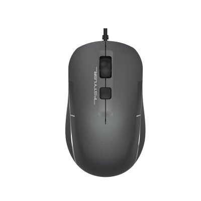 Миша дротова безшумна Fstyler, біле підсвічування, USB, 1600 dpi, сірий (1 з 11)
