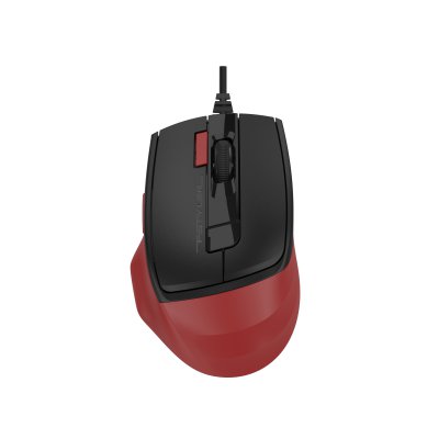 Миша дротова безшумна Fstyler, USB, 2400 dpi, чорний+червоний (1 з 9)
