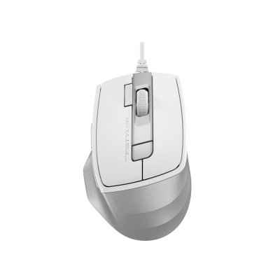 Миша дротова безшумна Fstyler, USB, 2400 dpi, білий+сірий (1 з 9)