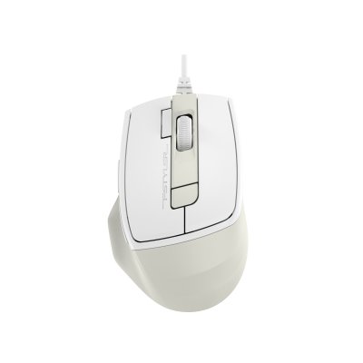 Миша дротова безшумна Fstyler, USB, 2400 dpi, білий+кремовий (1 з 9)