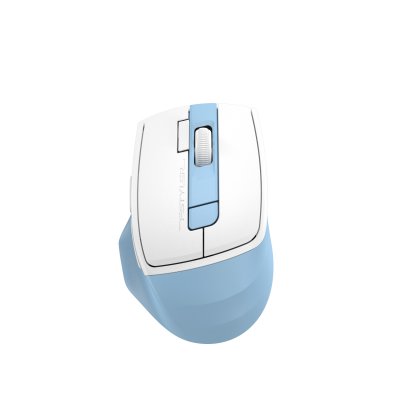 Миша бездротова безшумна Fstyler, USB, 2000 dpi, білий+блакитний (1 з 9)