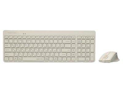 Комплект бездротовий Fstyler клавіатура+миша, бежевий, USB (1 з 6)