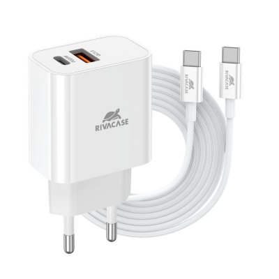 Мережевий зарядний пристрій, 1 USB Type-C, PD 20W+QC3.0, кабель Type-C, білий (1 з 4)