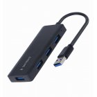 Хаб Gembird на 4 порти USB 3.1, пластик, чорний