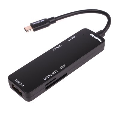 Хаб USB 3.0 Type-С на 3 порти, 1x USB3.0 USB A + 2x USB2.0 USB A + 1x SD card (1 з 4)