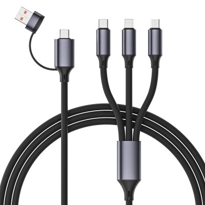 Кабель для заряджання USB A/C-тато/Lightning/Micro/Type-C, 1.5 м (1 з 2)