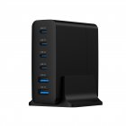 Мережевий ЗП, 2xUSB-A (QC3.0 18W)+4xType-C (PD 25W), чорний