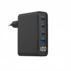 Мережевий ЗП, 1xUSB-A (QC3.0 30W)+3xType-C (PD 100W), чорний