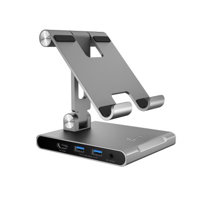 Док станція Ipad USB-C 8-в-1 (HDMI/PD/картридер/USB-A/USB-C/Audio), алюміній (1 з 14)