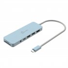 Мультиадаптер USB-C 6-в-1 (хаб/HDMI/картридер/аудіо), блакитний