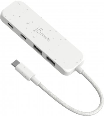 Хаб USB 3.2, 10Gbps, USB-С на 2 USB-A/2 USB-С, білий (1 з 5)