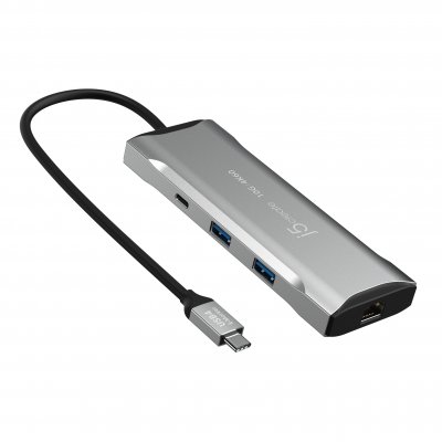 Док станція USB-C 10Gbps, 7-в-1 (хаб/HDMI/PD/картридер), сірий (1 з 13)