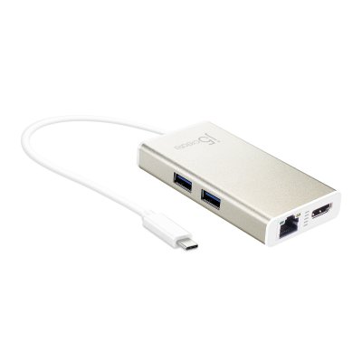 Мультиадаптер USB-C 5-в-1 (хаб/HDMI/PD/LAN), сірий (1 з 12)