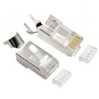 Конектор 8P8C, CAT-7, FTP, з наскрізними отворами, позолочені контакти (100 шт.)