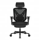 Крісло геймерське ергономічне, дихаючий текстиль, чорний