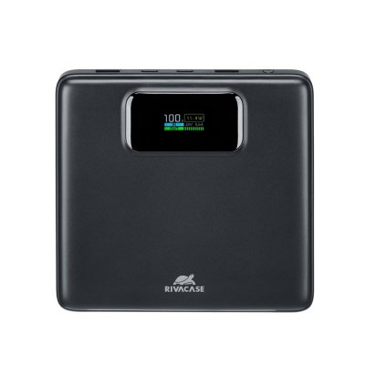 Портативний зарядний пристрій, 20000 mA, PD 100W, з LCD, чорний (1 з 14)