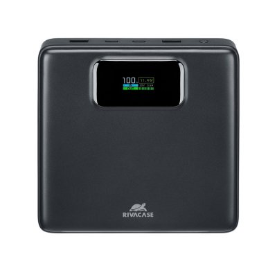 Портативний зарядний пристрій, 25800 mA, PD 100W, з LCD, чорний (1 з 14)