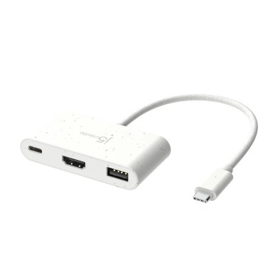 Мультиадаптер USB-C 3-в-1 (хаб/HDMI/PD), білий (1 з 3)